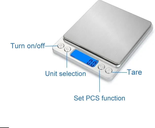 HYinjin 3 Kg Digital Kitchen Scales with LCD Backlit Display and Stainless Steel Platform, Cooking …