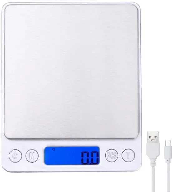HYinjin 3kg 0.1g USB Rechargeable Digital Scales for Kitchen Measurements in Cooking Baking Jewelry…