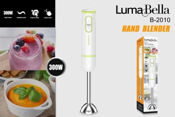 LumaBella High-Power 300W Stainless Steel Hand Blender 300 W Hand Blender