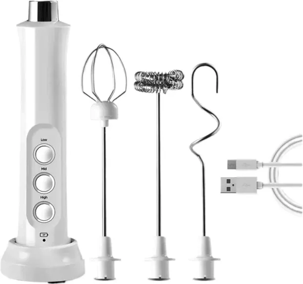 SHIJIN Electric Milk Frother Frothing Machine Handheld Frother High Speed ​​Drink Blender Coffee Fr…