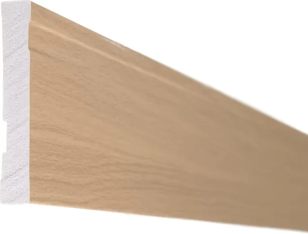 Pedross Polymer Skirting Plastic 80mm - Boston Oak 2400 x 80 x 2mm used with Laminate Flooring