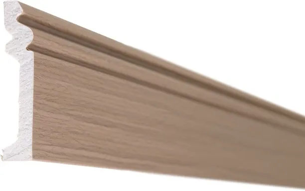 Pedross Polymer Skirting Plastic 80mm - Medium Oak 2400 x 80 x 2mm used with Laminate Flooring