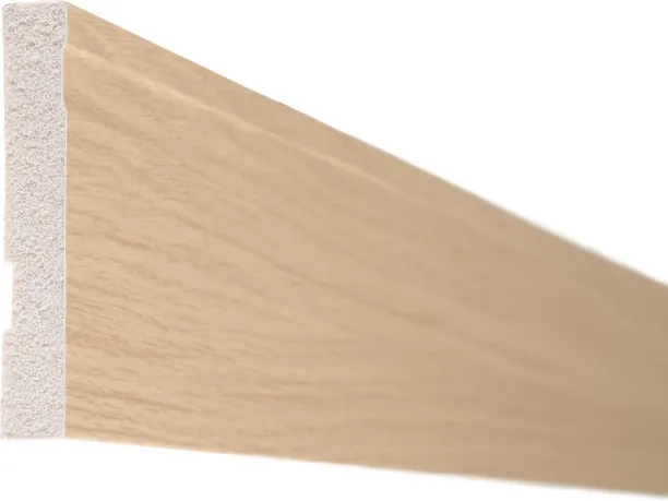 Pedross Polymer Skirting Plastic 100mm - Trench Oak 2400 x 100 x 2mm used with Laminate Flooring
