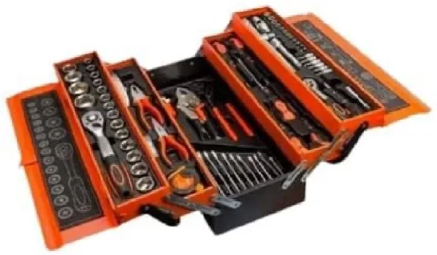 generic W-473 Professional 85 Piece Tool Set With 5-Tier Cantilever Metal Box Double Sided Combinat…