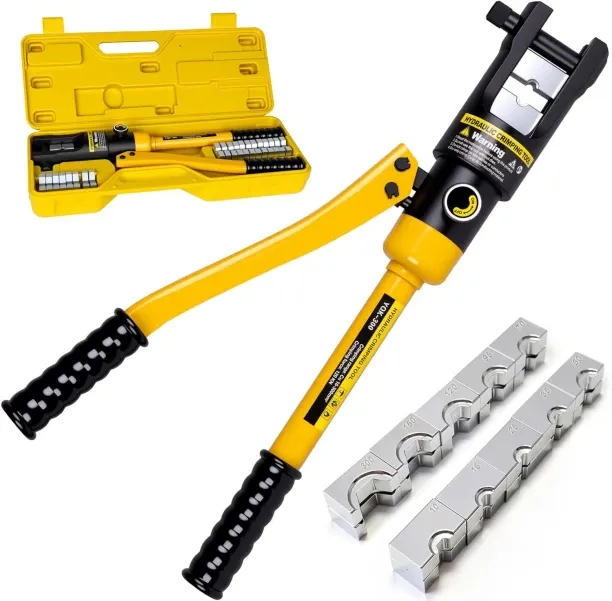 LIUHUI 16 Tons Hydraulic Wire Crimping Tool Battery Cable Lug Terminal Crimper, 9AWG to 600MCM Crim…