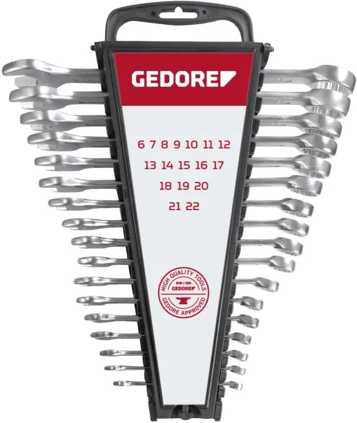 Gedore Red Spanner Set 17Pc Double Sided Combination Wrench