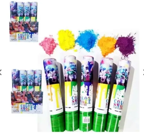 TGT- Multicolour Smoke Confetti Cannons (12 Pack) – Fun Party Popper for Birthdays, Gender Reveal P…