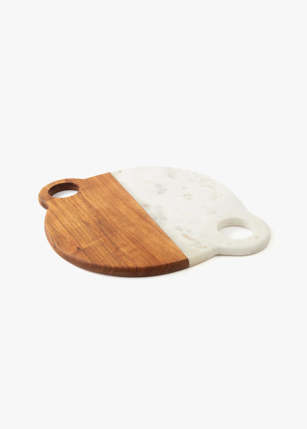 Marble and Acacia Wood Double Hand Serving Board