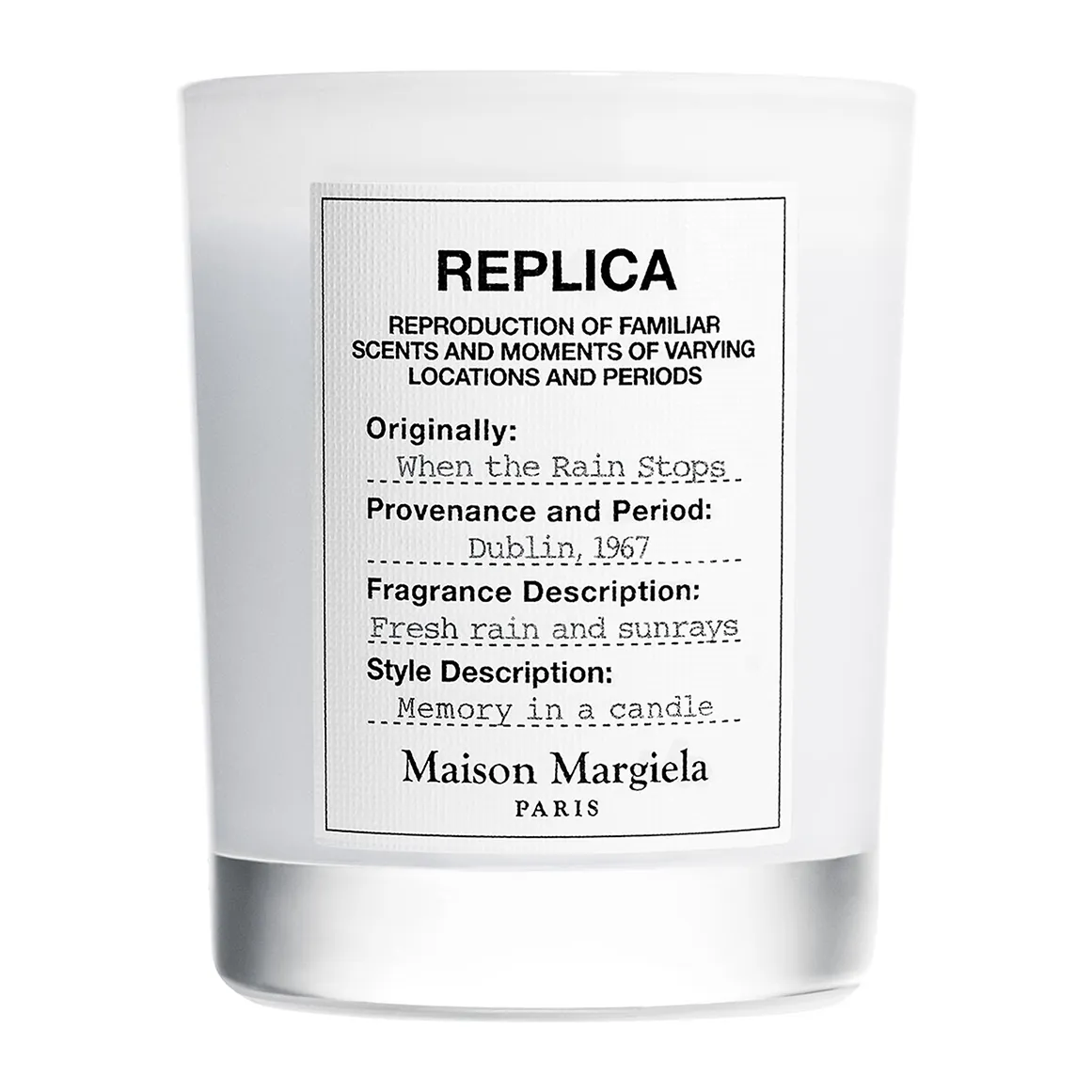 Replica When The Rain Stops Candle
