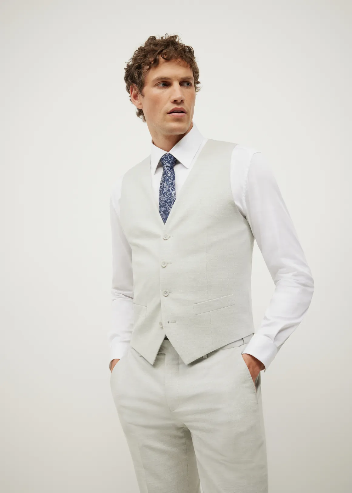 Textured Tailored Vest