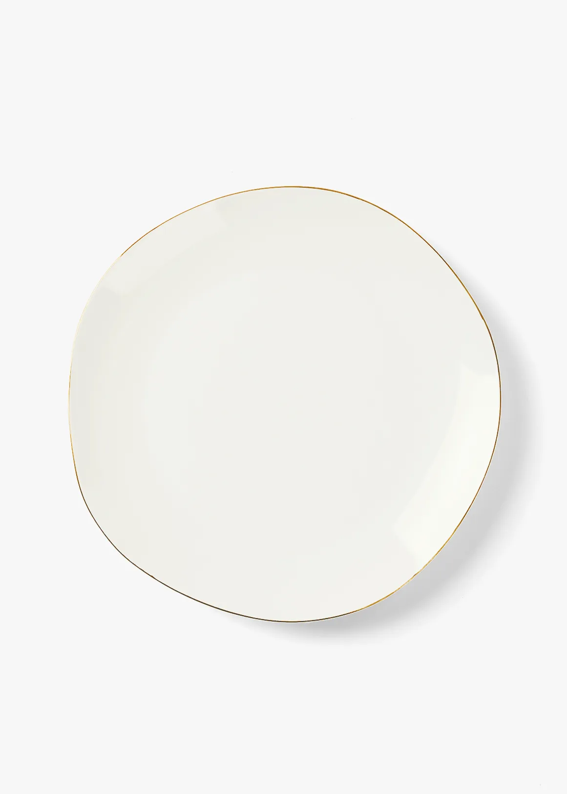 Metallic Gold Rim Porcelain Dinner Plate