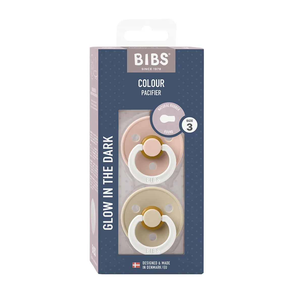 Glow in the Dark Latex Pacifiers 2 Pack Size 3