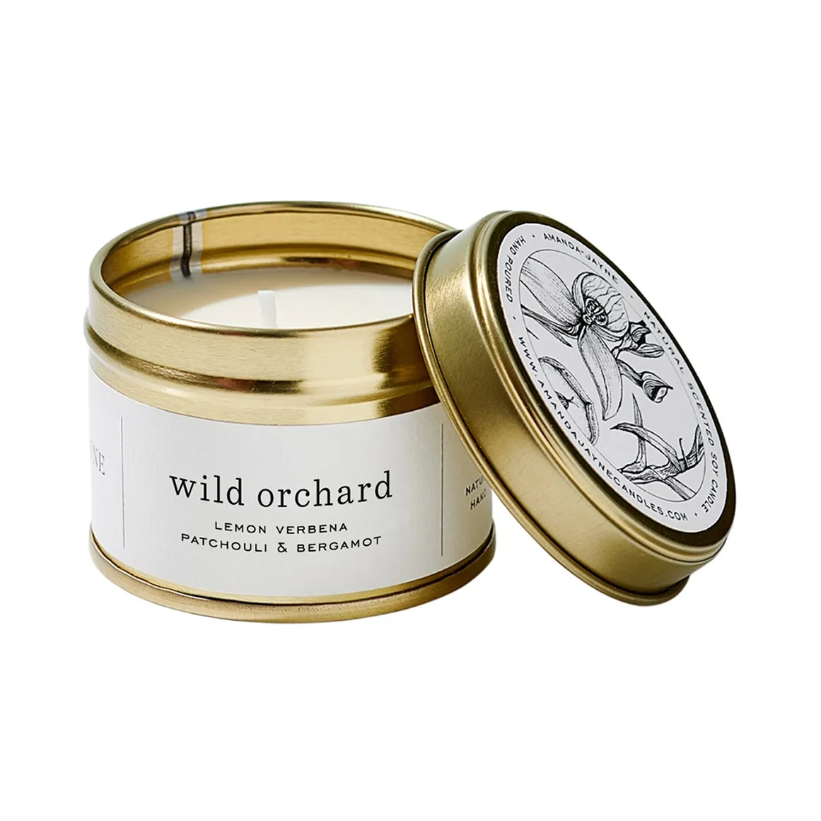 Wild Orchard Gold Tin Soy Candle
