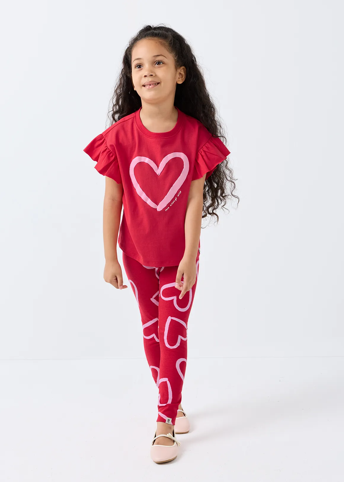 Heart Frill Cotton T-shirt
